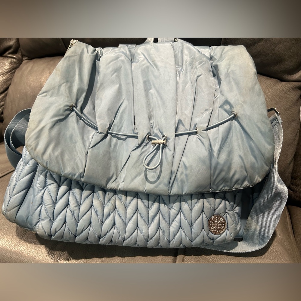 Chic Light Blue Quilted Women's Backpack